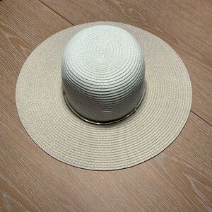 Mud Pie Cream Sun Hat with Gold Accent